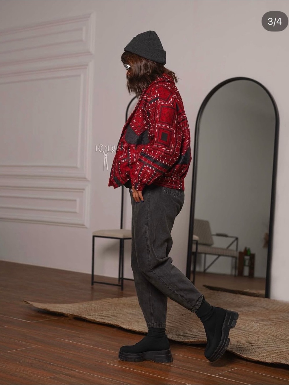 Red Patterned Jacket - Picture 3 of 5